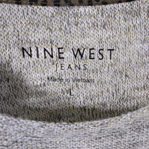 NINE WEST SWEATER KNIT SEQUINED TOP LONG SLEEVED - Picture 5 of 9